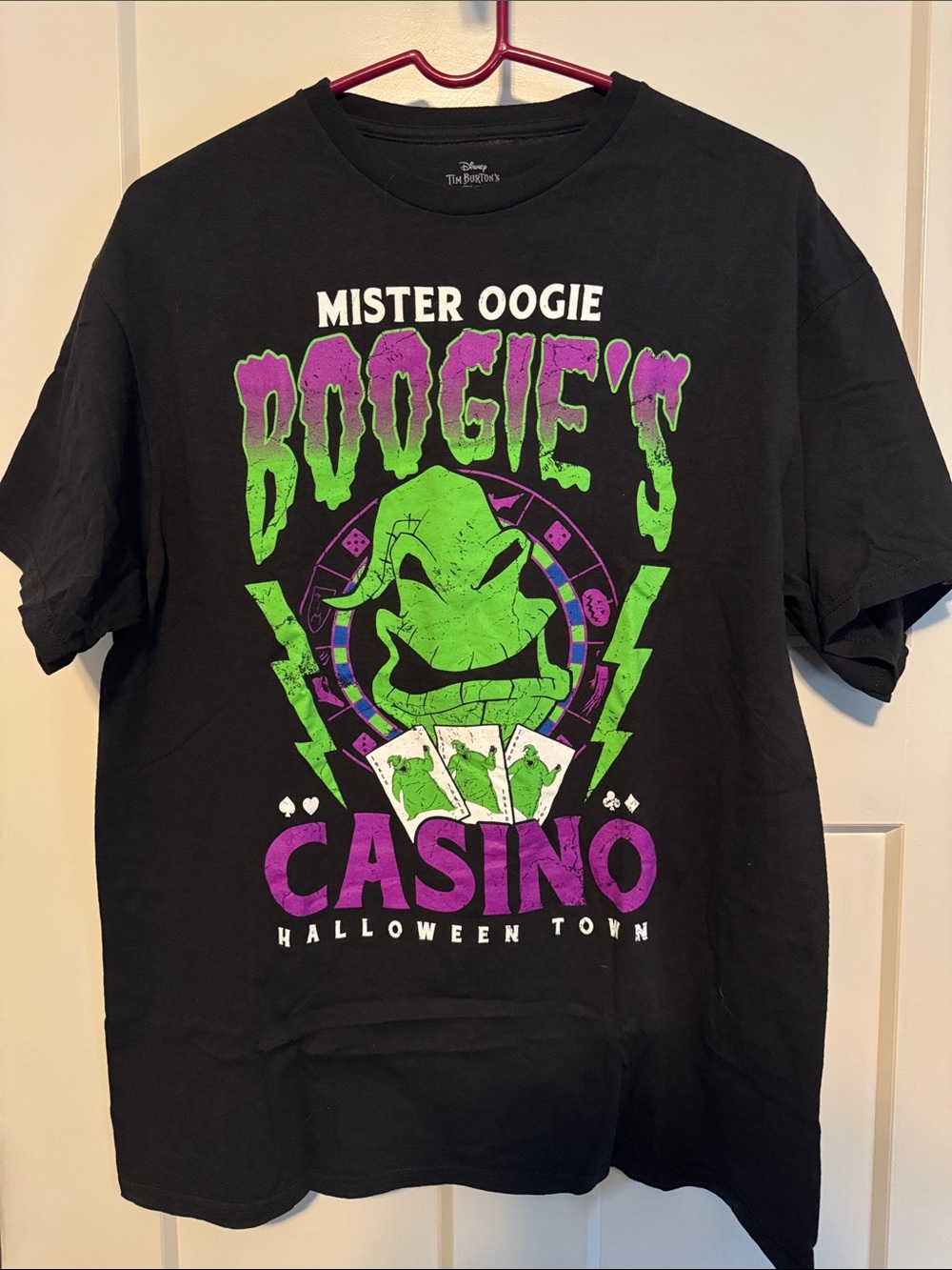 Disney Mister Oogie Boogie's Casino Black T-Shirt - Green & Purple Graphic
